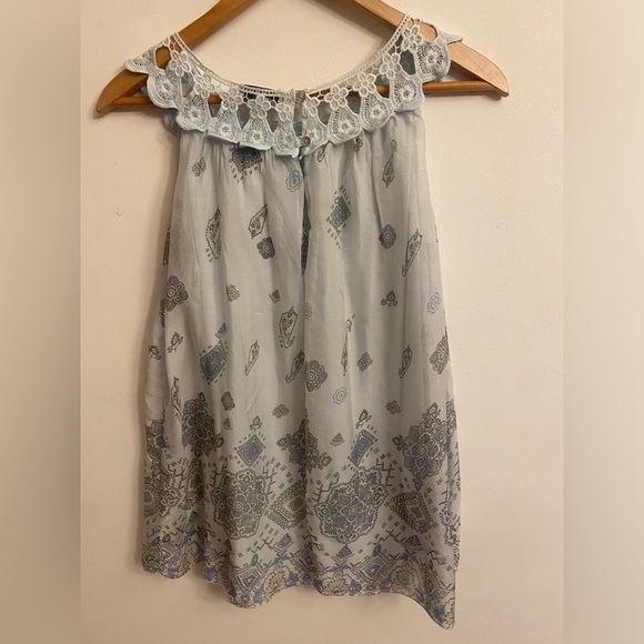 Via Signoria Sleeveless Baby Doll Baby Blue Silk MEDIUM - Picture 4 of 7